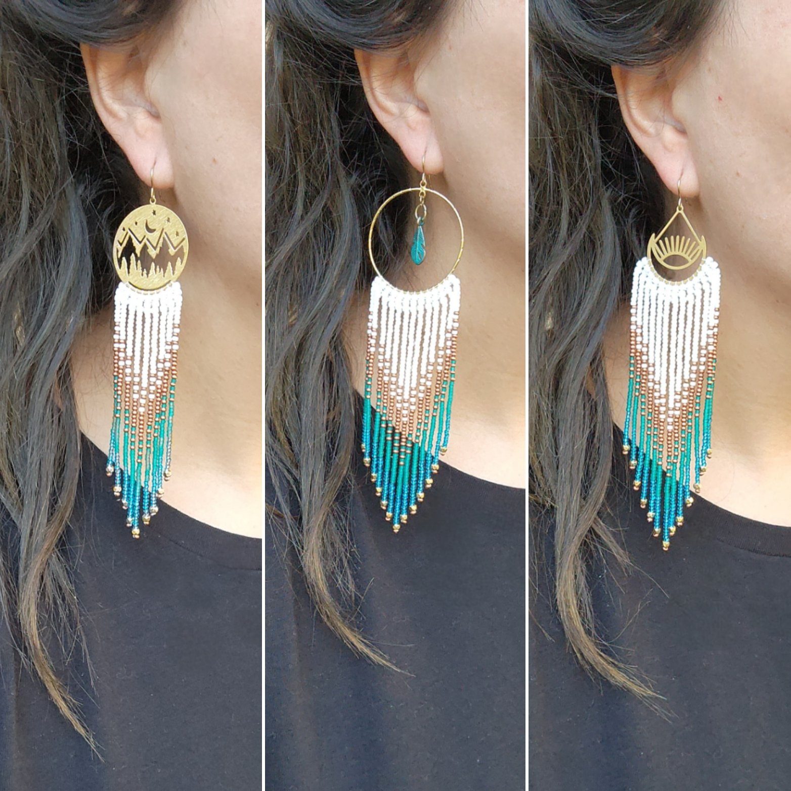 Aqua Waterfall fringe earrings – Akijo Designs